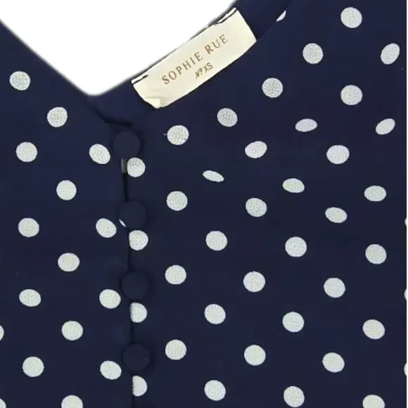 Sophie Rue | Leisha White Polka Dots Button Front Cami | Size XS - Picture 4 of 5